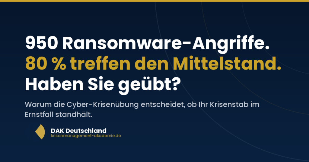 Cyber-Krisenübung – Krisenstab probt den Ransomware-Ernstfall, Kennzahl 950 Ransomware-Angriffe
