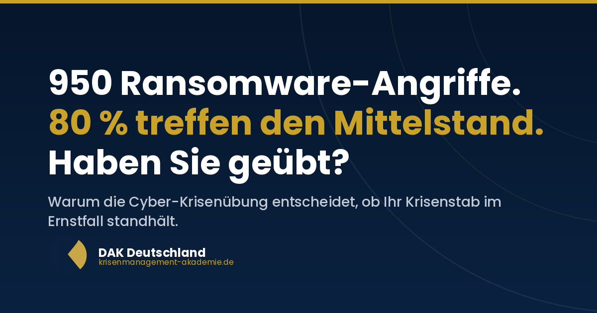 Cyberkrisenübung: Den Ernstfall Proben, Bevor Er Eintritt | Krisenmanagement Cyberkrisenübung – krisenstab probt den ransomwareernstfall, kennzahl 950 ransomwareangriffe