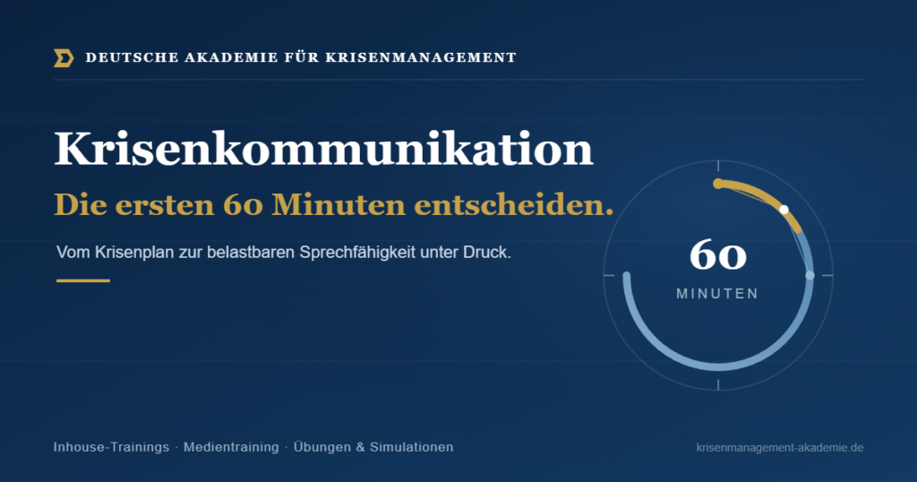 Krisenkommunikation Zeitleiste der ersten 60 Minuten – Deutsche Akademie für Krisenmanagement