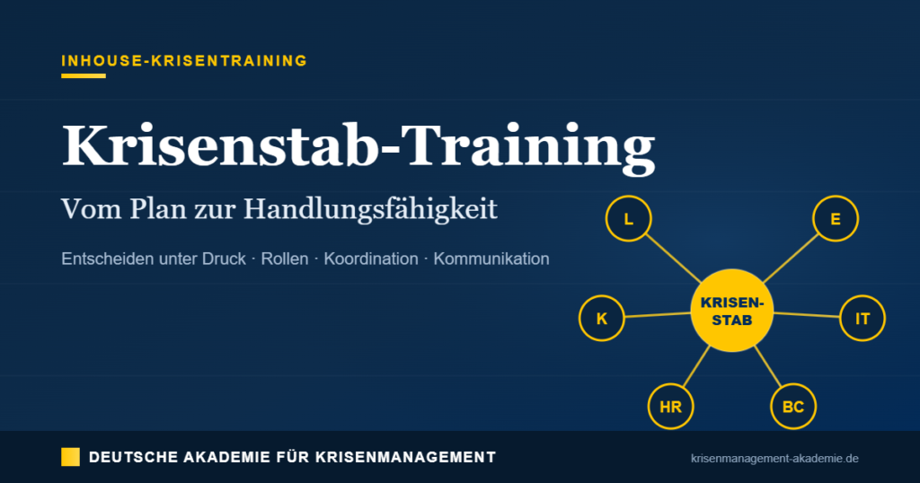 Krisenstab-Training: Führungsteam trifft koordinierte Entscheidungen unter Druck – Deutsche Akademie für Krisenmanagement