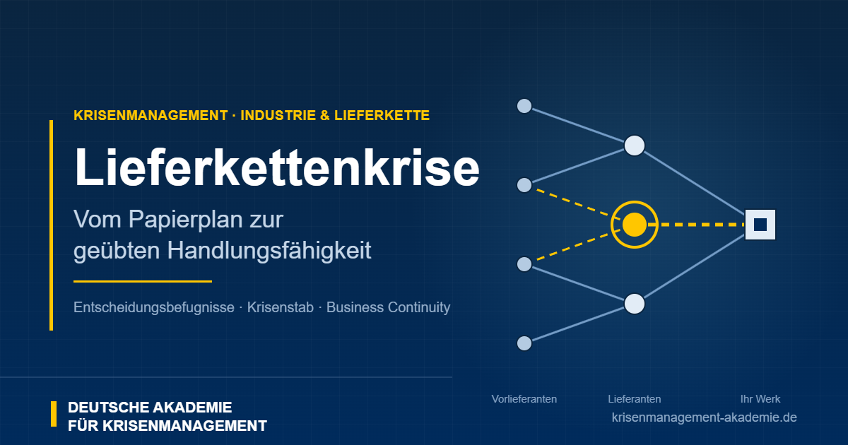 Lieferkettenkrise: 7 Schritte Zur Echten Handlungsfähigkeit | Krisenmanagement Lieferkettenkrise: entscheidungswege im krisenstab beim ausfall eines kritischen lieferanten – deutsche akademie für krisenmanagement