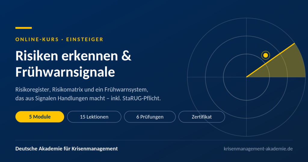 Risiken erkennen & frühwarnsignale (onlinekurs, 5 module + zertifikat) | deutsche akademie für krisenmanagement