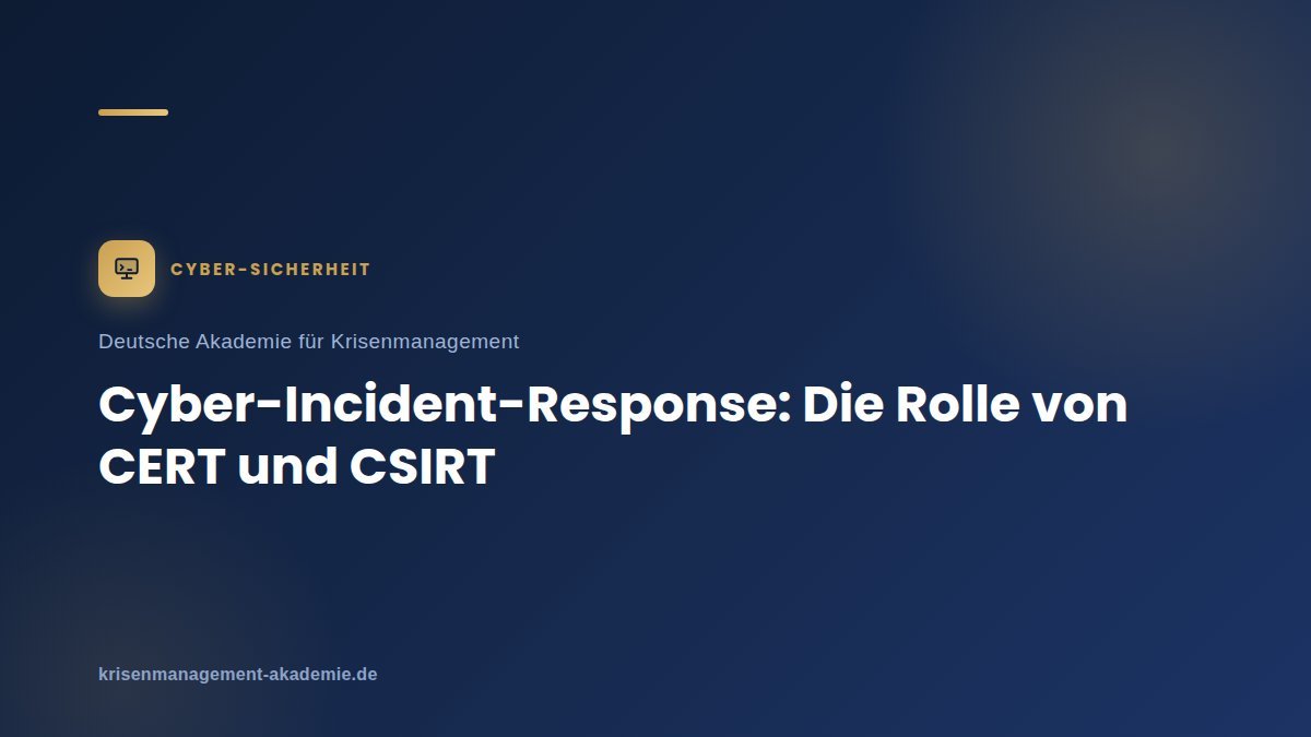 Cyberincidentresponse: die rolle von cert und csirt | deutsche akademie für krisenmanagement