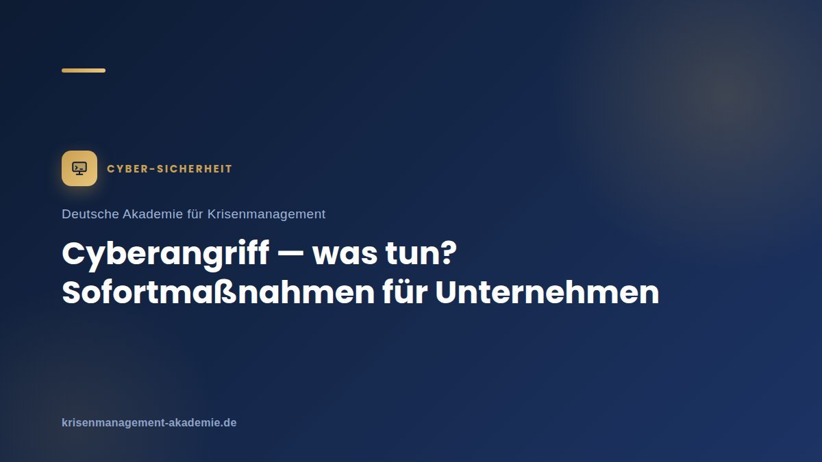 Cyberangriff — Was Tun? Sofortmaßnahmen Für Unternehmen | Krisenmanagement Cyberangriff — was tun? Sofortmaßnahmen für unternehmen | deutsche akademie für krisenmanagement