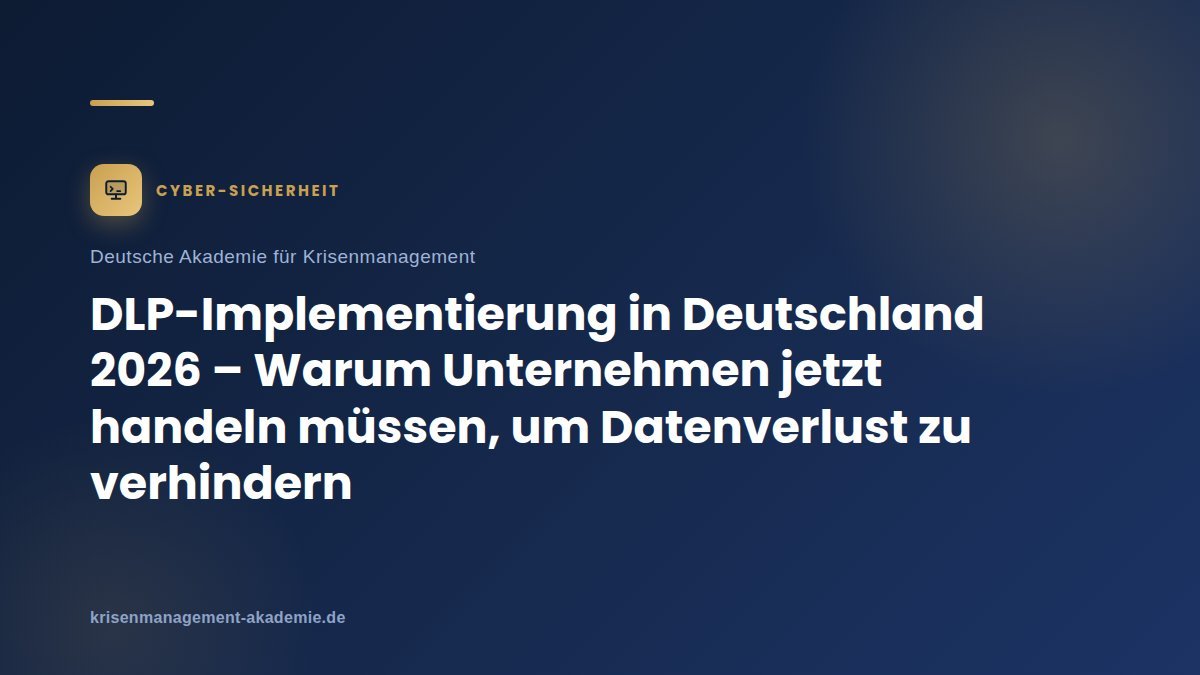 Dlpimplementierung in deutschland 2026 – warum unternehmen jetzt handeln müssen, um datenverlust zu verhindern | deutsche akademie für krisenmanagement