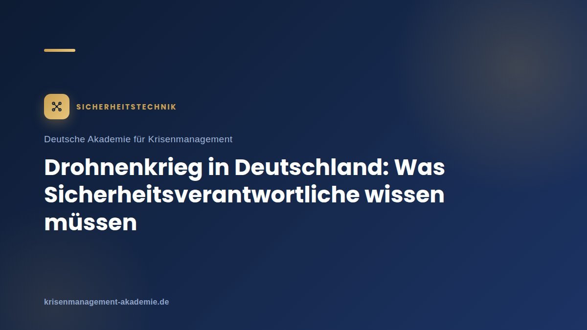 Drohnenkrieg in deutschland: was sicherheitsverantwortliche wissen müssen | deutsche akademie für krisenmanagement