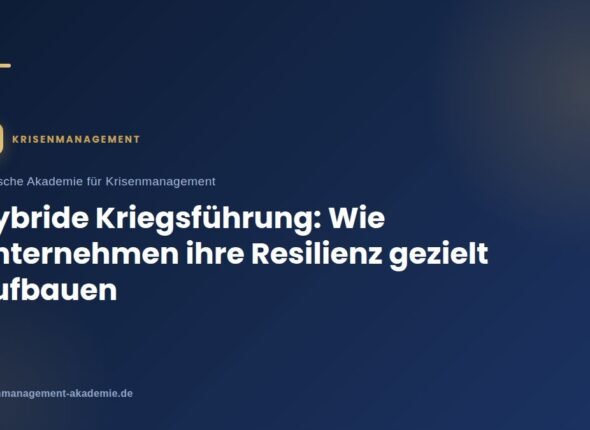 Hybride kriegsführung: wie unternehmen ihre resilienz gezielt aufbauen | deutsche akademie für krisenmanagement