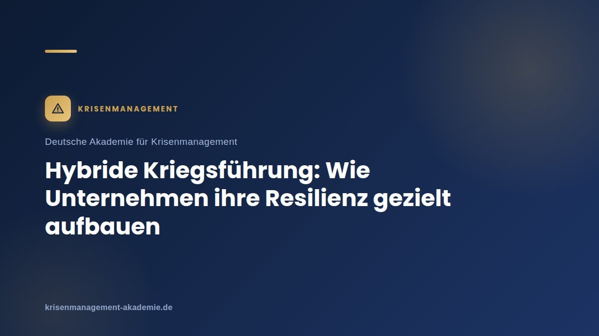 Hybride kriegsführung: wie unternehmen ihre resilienz gezielt aufbauen | deutsche akademie für krisenmanagement