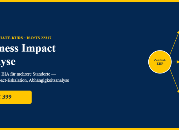 Business Impact Analyse – Kurs-Cover mit Mehrwerks-Netzwerk-Motiv