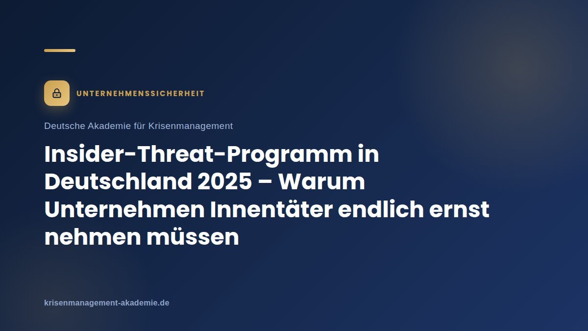 Insiderthreatprogramm in deutschland 2025 – warum unternehmen innentäter endlich ernst nehmen müssen | deutsche akademie für krisenmanagement