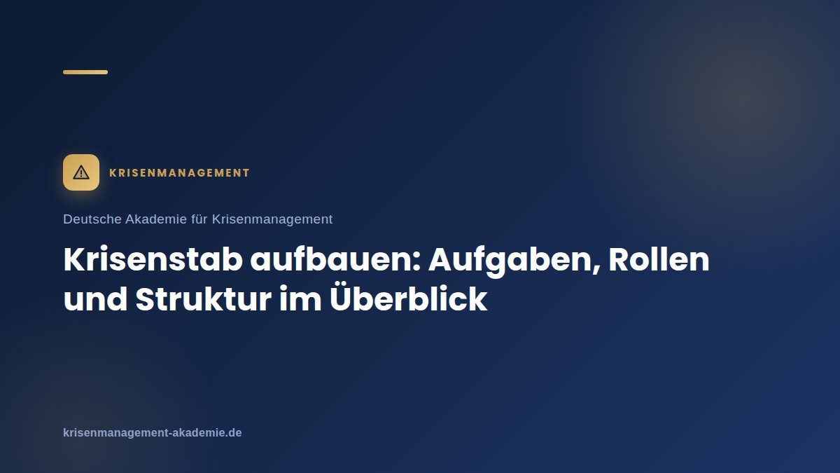 Krisenstab aufbauen: aufgaben, rollen und struktur im überblick | deutsche akademie für krisenmanagement