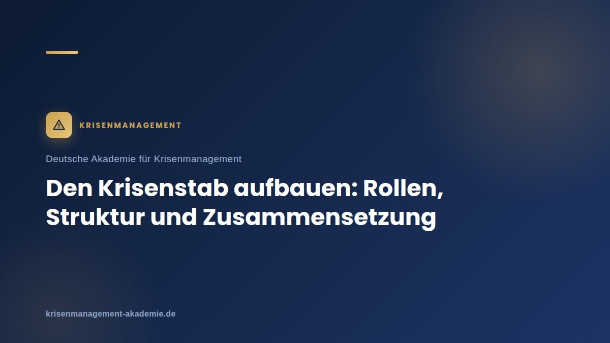 Den krisenstab aufbauen: rollen, struktur und zusammensetzung | deutsche akademie für krisenmanagement