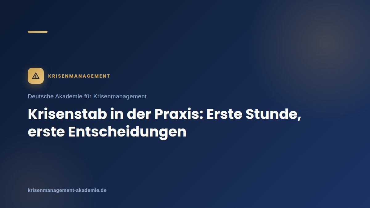 Krisenstab In Der Praxis: Erste Stunde, Erste Entscheidungen | Krisenmanagement Krisenstab in der praxis: erste stunde, erste entscheidungen | deutsche akademie für krisenmanagement