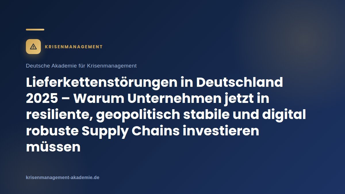 Lieferkettenstörungen In Deutschland 2025 – Warum Unternehmen Jetzt In Resiliente, Geopolitisch Stabile Und Digital Robuste Supply Chains Investieren Müssen | Krisenmanagement Lieferkettenstörungen in deutschland 2025 – warum unternehmen jetzt in resiliente, geopolitisch stabile und digital robuste supply chains investieren müssen | deutsche akademie für krisenmanagement