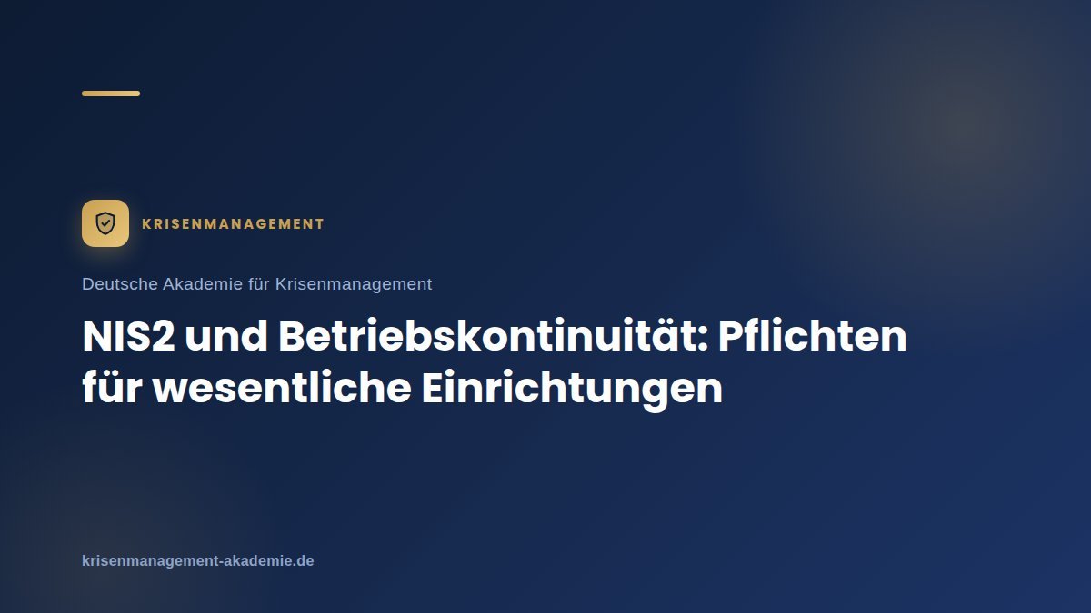 Nis2 und betriebskontinuität: pflichten für wesentliche einrichtungen | deutsche akademie für krisenmanagement