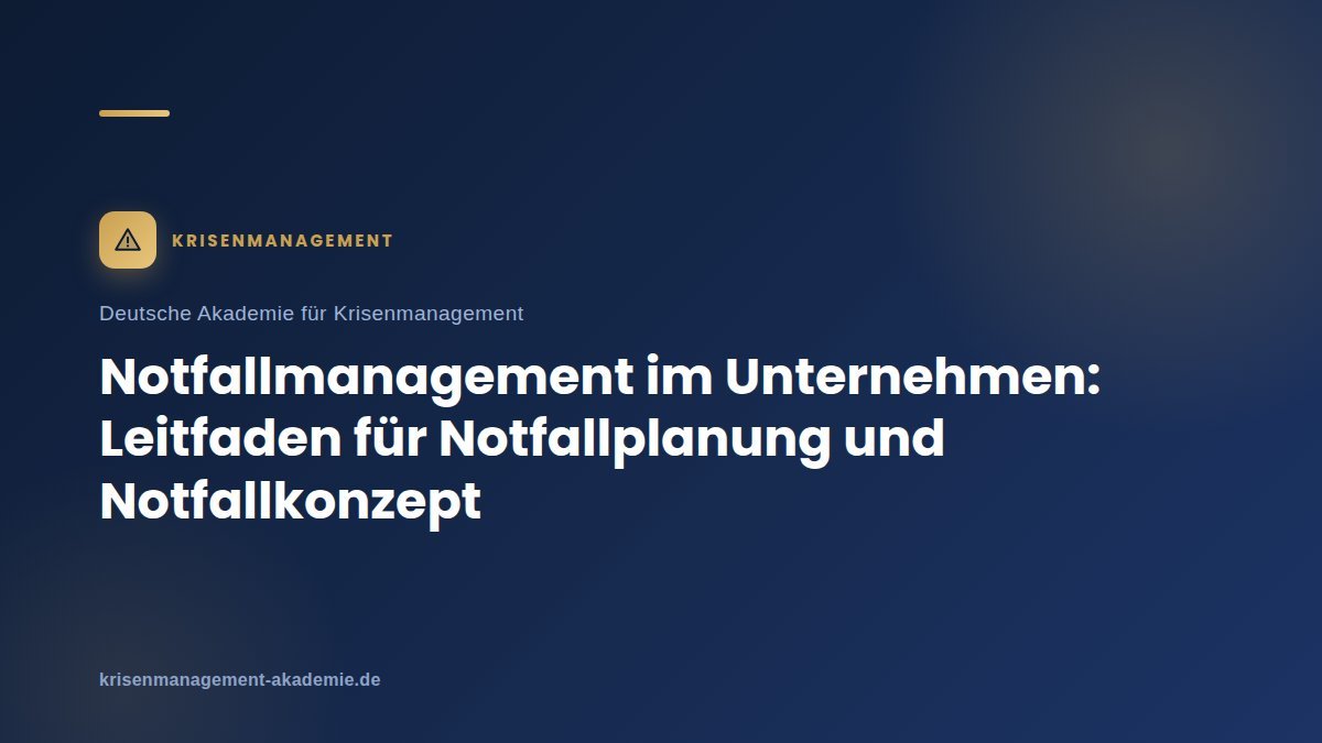 Notfallmanagement im unternehmen: leitfaden für notfallplanung und notfallkonzept | deutsche akademie für krisenmanagement