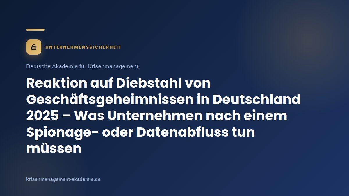 Reaktion auf diebstahl von geschäftsgeheimnissen in deutschland 2025 – was unternehmen nach einem spionage oder datenabfluss tun müssen | deutsche akademie für krisenmanagement