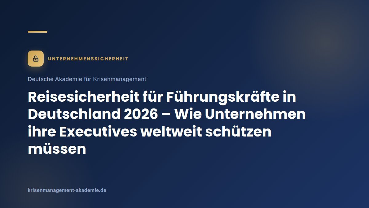 Reisesicherheit für führungskräfte in deutschland 2026 – wie unternehmen ihre executives weltweit schützen müssen | deutsche akademie für krisenmanagement