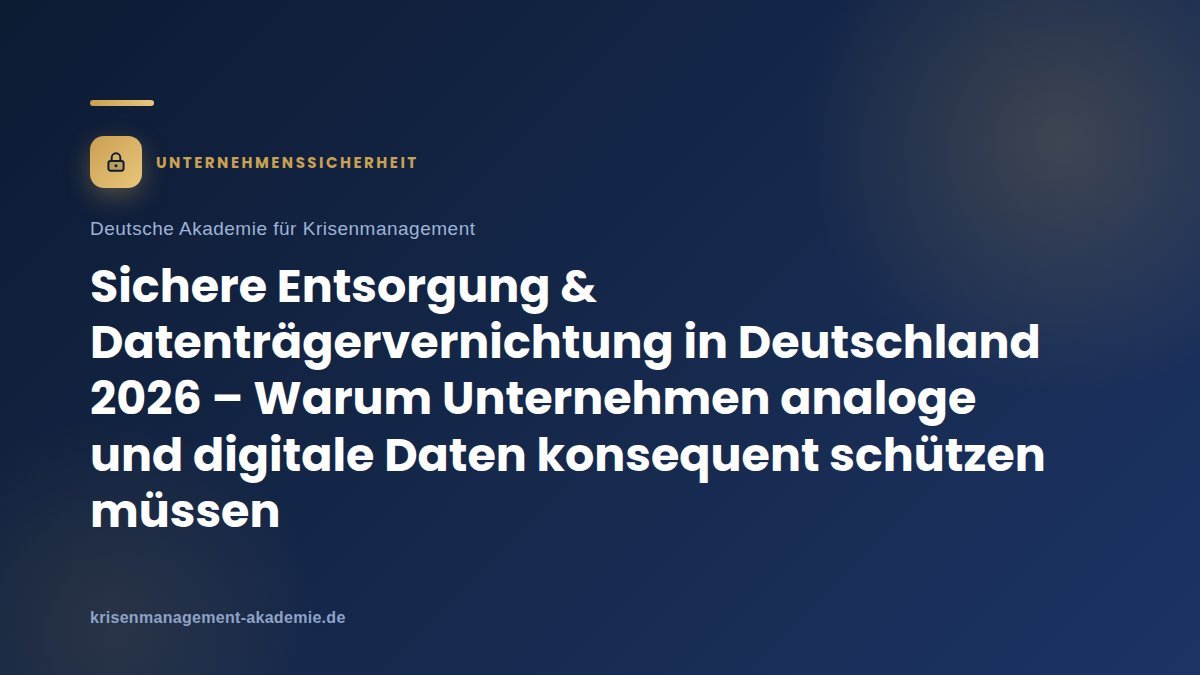 Sichere entsorgung & datenträgervernichtung in deutschland 2026 – warum unternehmen analoge und digitale daten konsequent schützen müssen | deutsche akademie für krisenmanagement
