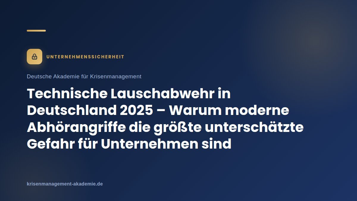 Technische Lauschabwehr In Deutschland 2025 – Warum Moderne Abhörangriffe Die Größte Unterschätzte Gefahr Für Unternehmen Sind | Krisenmanagement Technische lauschabwehr in deutschland 2025 – warum moderne abhörangriffe die größte unterschätzte gefahr für unternehmen sind | deutsche akademie für krisenmanagement