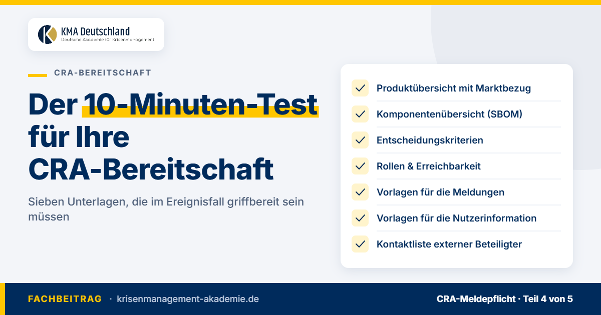 Crabereitschaft: Welche Unterlagen Im Ereignisfall Griffbereit Sein Müssen | Krisenmanagement Crabereitschaft: checkliste mit sieben unterlagen, die im ereignisfall griffbereit sein müssen. Kma deutschland.