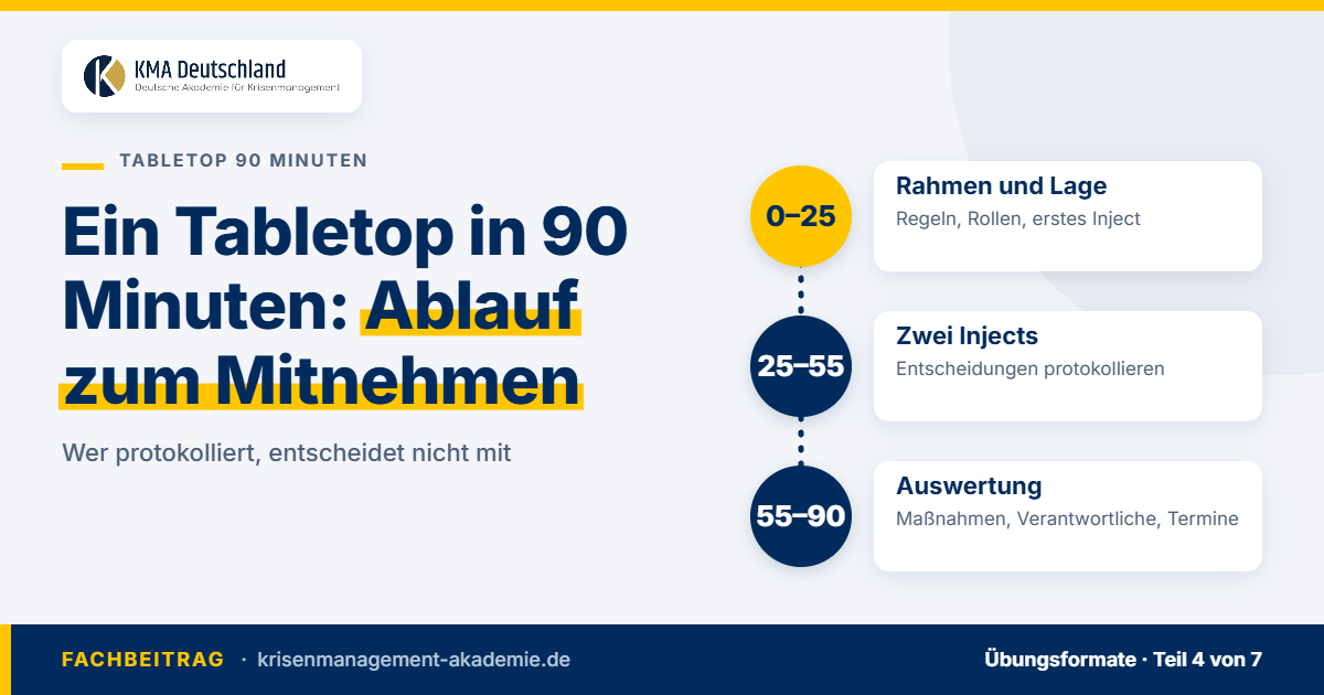 Ein Tabletop In 90 Minuten: Ablauf Zum Mitnehmen | Krisenmanagement Ablauf eines tabletops in 90 minuten in drei blöcken. Kma deutschland.