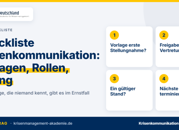 Checkliste krisenkommunikation: vorlage, freigabe, stand, übung. Kma deutschland.