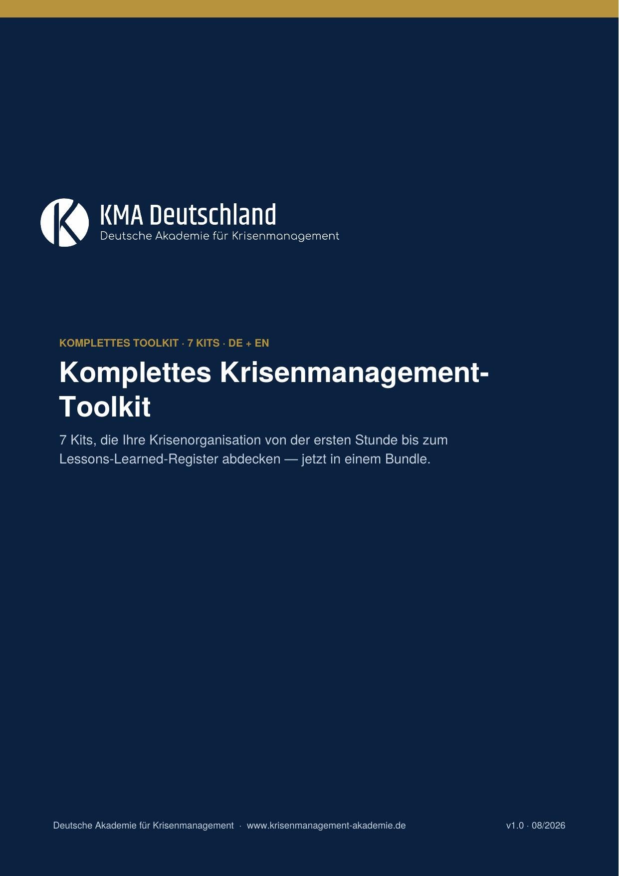 Komplettes krisenmanagementtoolkit (8 kits, de + en) | deutsche akademie für krisenmanagement
