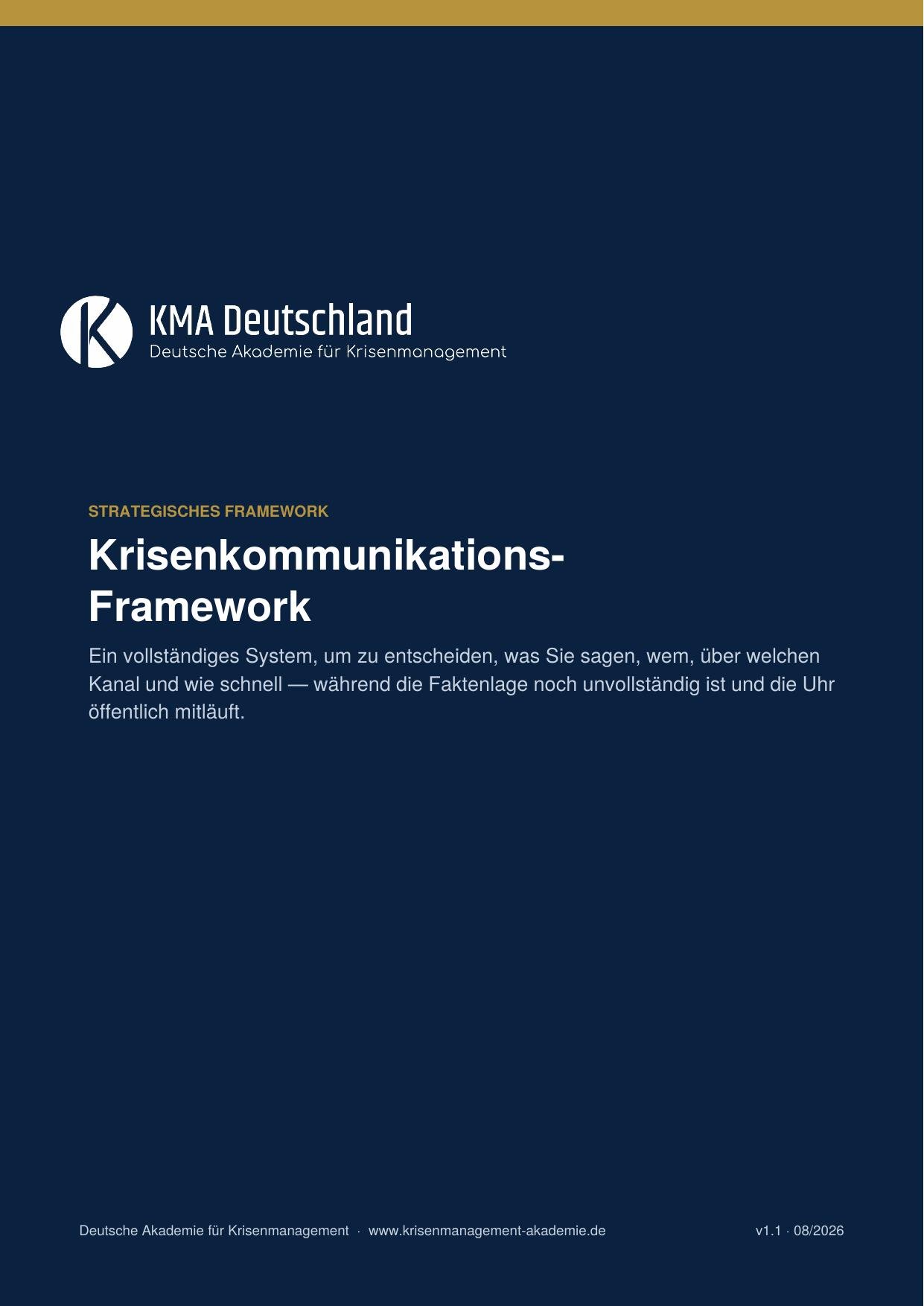 Krisenkommunikationsframework (ebook, 36 s. ) | deutsche akademie für krisenmanagement